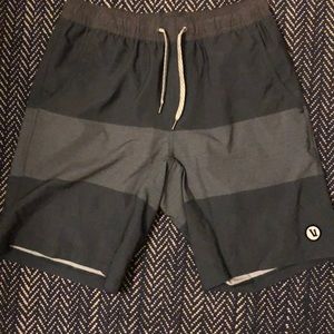 Vuori Men's Athletic Shorts - Black and Gray